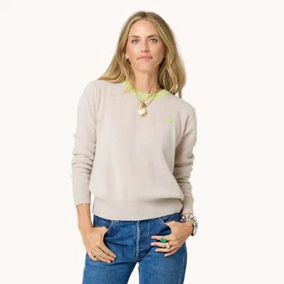 Kerri Rosenthal Whisper Imperfect Heart Sweater In Beige In Neutral