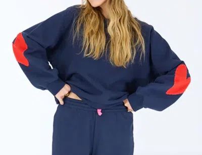 Kerri Rosenthal Women's Benton Imperfect Heart Sweatshirt In Indigo In Multi