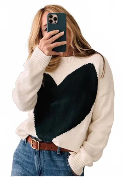 Kerri Rosenthal Women's Benton Sweater Imperfect Heart In White In Multi