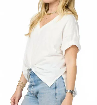 Kerri Rosenthal Women's Boxer V Neck Top In White