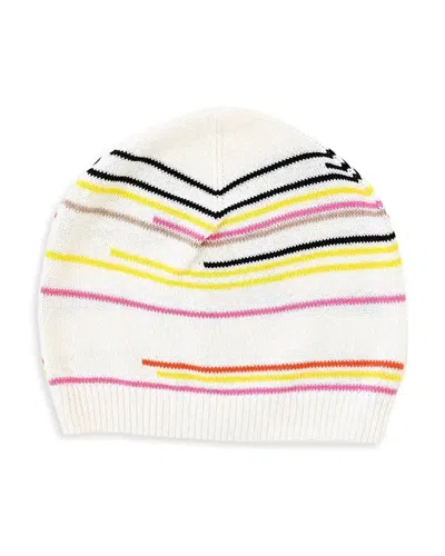 Kerri Rosenthal Women's Edited Stripe Beanie Hat In Milky Way In White