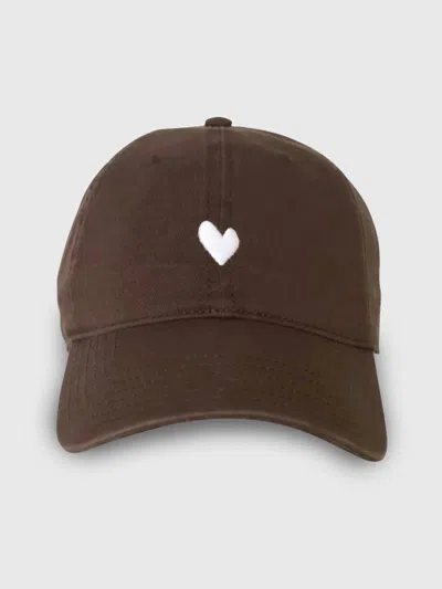 Kerri Rosenthal Women's Embroidered Heart Hat In Cocoa-white In Brown