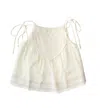 Kerri Rosenthal Women's Emma Tank Constrast Stitch Top In Ecru In White