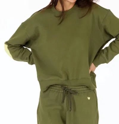 Kerri Rosenthal Women's Ex Boyfriend Sweatshirt In Army Green In Animal Print