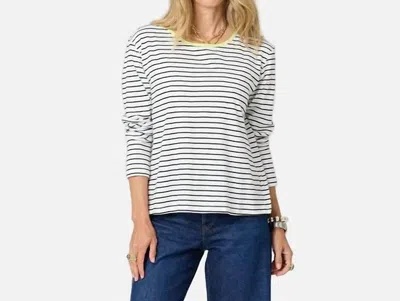 Kerri Rosenthal Women's Long Sleeve Top In Black And White Stripe In Gray