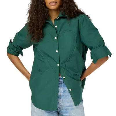 Kerri Rosenthal Women's Mia Max Heart Shirt In Emerald In Green