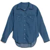 KERRI ROSENTHAL WOMEN'S MIA SHIRT IN CHAMBRAY DARK DENIM