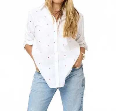 Kerri Rosenthal Women's Mia Tiny Hearts Shirt In White In Gray