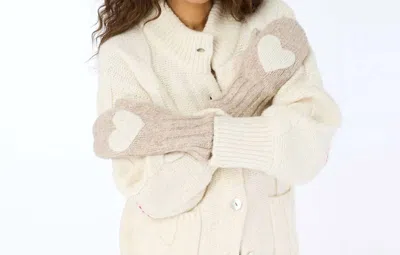 Kerri Rosenthal Women's Patch Wool Mittens In Beige In Brown