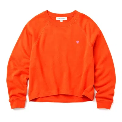Kerri Rosenthal Women's Shrunken Raglan Sweatshirt In Lobster In Orange