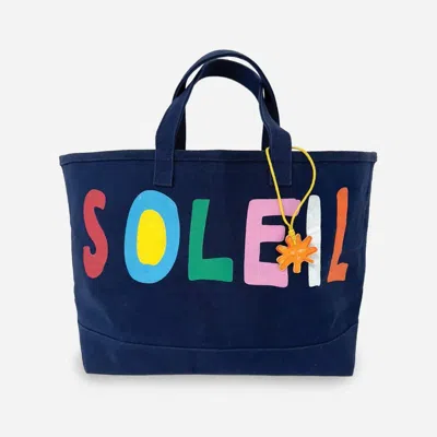 Kerri Rosenthal Women's Soleil Beach Tote Bag In Indigo Blue In Multi