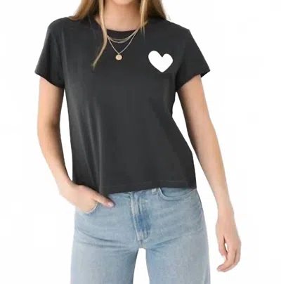 Kerri Rosenthal Women's Suke Contrast Imperfect Heart Tee In Faded Carbon In Black