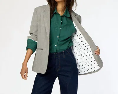 Kerri Rosenthal Workday Plaid Blazer In Gray