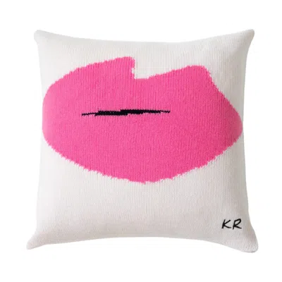 Kerri Rosenthal Xoxo Sweater Pillow In Natural In Pink