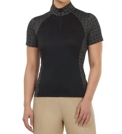 Kerrits Tempe Ice Fil Short Sleeve Sun Shirt In Black/connect The Bits In Multi