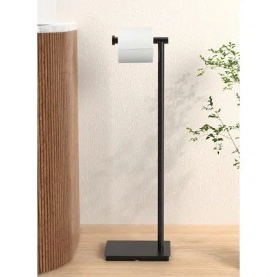 Kes 26 Inch Freestanding Toilet Paper Holder Stand For Bathroom Sus304 Stainless Steel Matte Black In Stainless Steel;matte Black