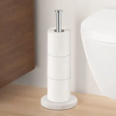 Kes 3 Rolls Heavy Marble Base Free Standing Toilet Paper Holder Storage 18/8 Stainless Steel Brushed Fin In Stainless Steel;brushed Nickel