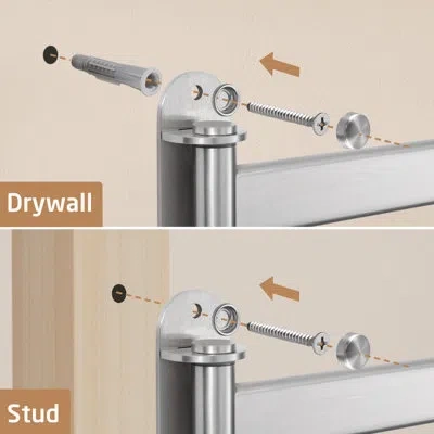 Kes 4-arm 19.5" Swivel Towel Bars For Bathroom Wall Mounted 18/8 Stainless Steel Brushed Finish In Brushed Nickel