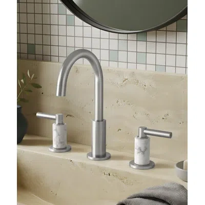 Kes Bathroom Sink Faucet Widespread With Supply Hose And 2 Handles With Drain Assembly In Brushed Nickel