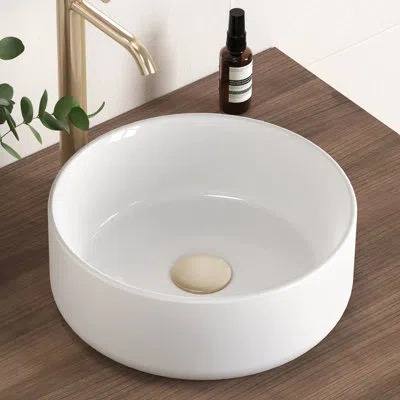 Kes Bathroom Sink Small Vessel Sink Rv Bathroom Sink 12'' White Ceramic Circular