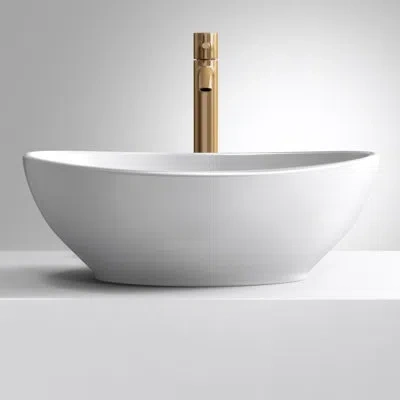 Kes Bathroom Vessel Sink Bowl Sink White Oval 16" X 13" Countertop Modern Egg Shape Above Counter