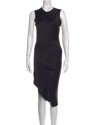 Pre-owned Kes Crew Neck Midi Length Dress In Black