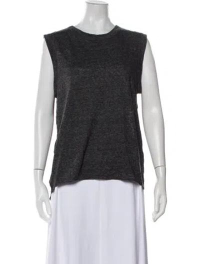 Pre-owned Kes Crew Neck Sleeveless Top W/ Tags In Gray
