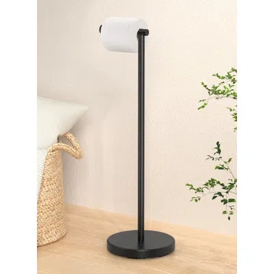Kes Freestanding Toilet Paper Holder With Weighted Base 26" H Sus304 Stainless Steel In Matte Black