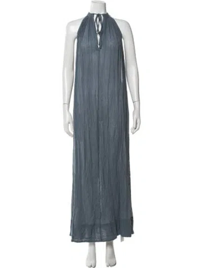 Pre-owned Kes Halterneck Long Dress In Blue