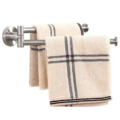 Kes Kitchen Swivel Towel Bar 9-inch Swing Out Towel Rack Bathroom Double Towel Bar 2-arm Wall Mounted Su In Brushed