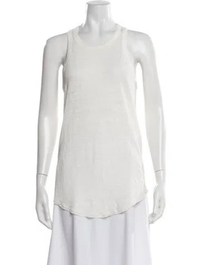 Pre-owned Kes Linen Crew Neck Top In Neutrals