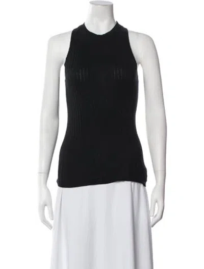Pre-owned Kes Mock Neck Sleeveless Top In Black