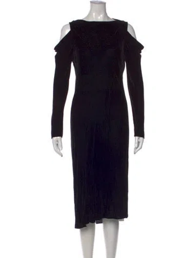 Pre-owned Kes Off-the-shoulder Midi Length Dress In Black