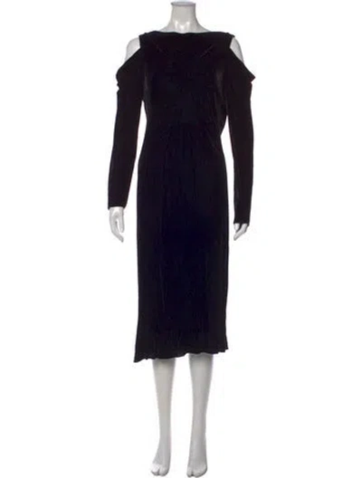 Pre-owned Kes Off-the-shoulder Midi Length Dress In Black