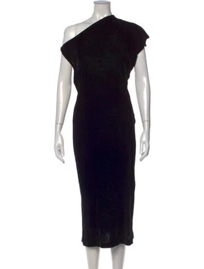 Pre-owned Kes One-shoulder Knee-length Dress In Black