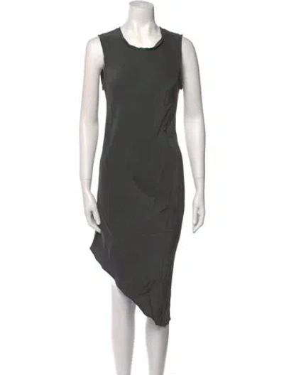 Pre-owned Kes Scoop Neck Midi Length Dress In Gray