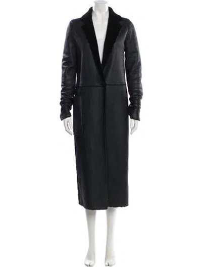Pre-owned Kes Shearling Faux Fur Coat In Gray