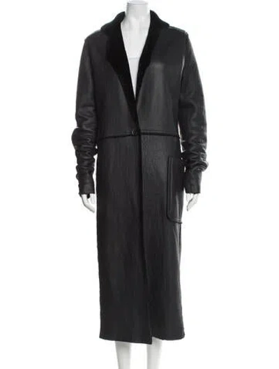 Pre-owned Kes Shearling Fur Coat In Blue