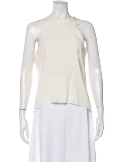 Pre-owned Kes Silk Asymmetrical Top W/ Tags In Neutral