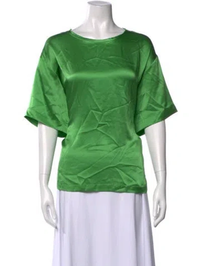 Pre-owned Kes Silk Crew Neck Top In Green