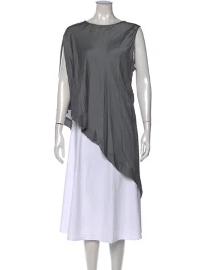 Pre-owned Kes Silk Crew Neck Top W/ Tags In Gray