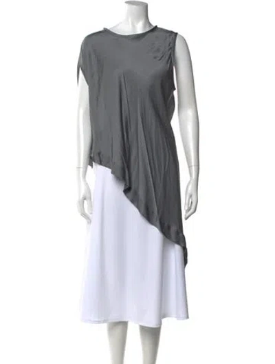 Pre-owned Kes Silk Crew Neck Top W/ Tags In Grey
