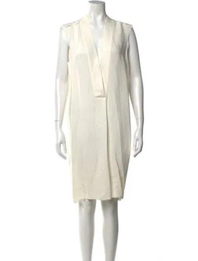 Pre-owned Kes Silk Knee-length Dress W/ Tags In Neutral