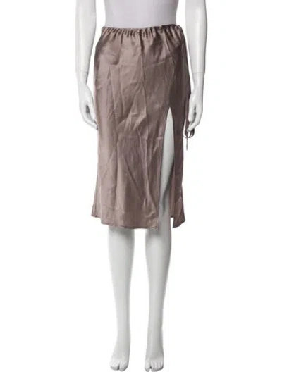 Pre-owned Kes Silk Knee-length Skirt W/ Tags In Neutral