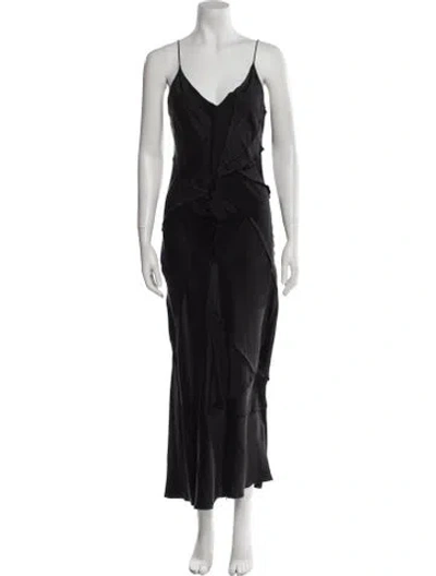 Pre-owned Kes Silk Long Dress In Black