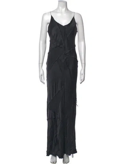 Pre-owned Kes Silk Long Dress In Black