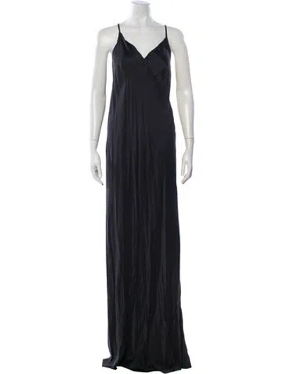 Pre-owned Kes Silk Long Dress In Blue