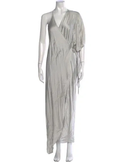 Pre-owned Kes Silk Long Dress In Grey