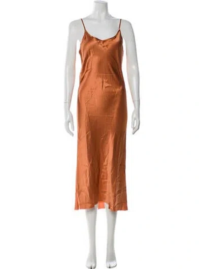 Pre-owned Kes Silk Long Dress W/ Tags In Orange