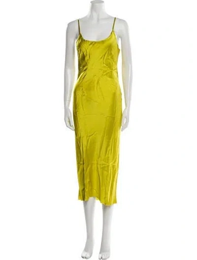 Pre-owned Kes Silk Long Dress W/ Tags In Yellow